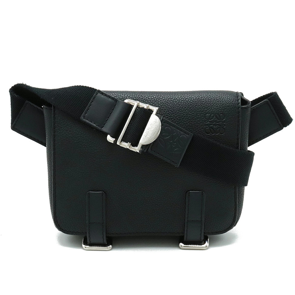 Loewe Anagram Military Bum Bag Body Crossbody Leather Black